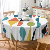 Lofaris Modern Colorful Geometric Round Tablecloth for Contemporary and Fun Birthday Party Decorations
